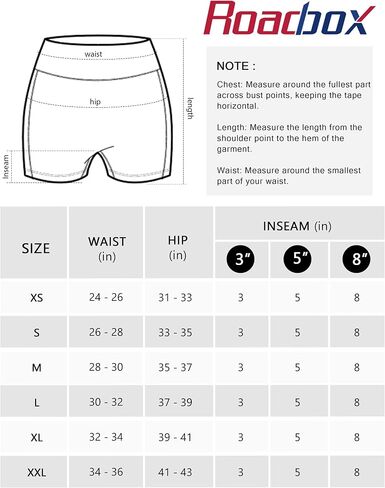 Roadbox Women's Biker Shorts No Front Seam, 3"/5"/8" High Waisted Tummy Control Volleyball Yoga Workout Gym Spandex Shorts in Kuwait