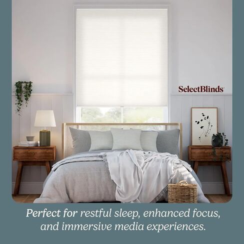 SelectBlinds Casual Cordless Light Filtering Cellular Shades – Soft Light & Privacy, Essential White, Inside Mount (36" W x 66" H) in Saudi Arabia