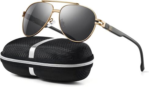 Polarized Aviator Sunglasses for Men Women- Fashion Shades Retro Sun Glasses Driving Fishing Golf UV Protection in Saudi Arabia
