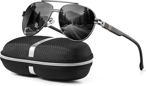 Polarized Aviator Sunglasses for Men Women- Fashion Shades Retro Sun Glasses Driving Fishing Golf UV Protection in Saudi Arabia