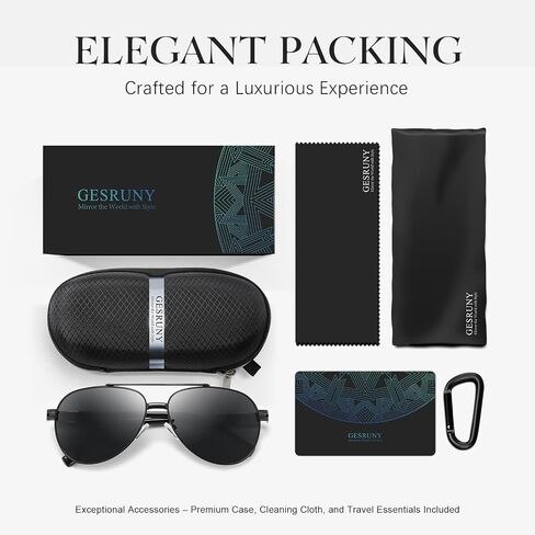 Polarized Aviator Sunglasses for Men Women- Fashion Shades Retro Sun Glasses Driving Fishing Golf UV Protection in Saudi Arabia