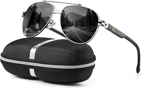 Polarized Aviator Sunglasses for Men Women- Fashion Shades Retro Sun Glasses Driving Fishing Golf UV Protection in Saudi Arabia