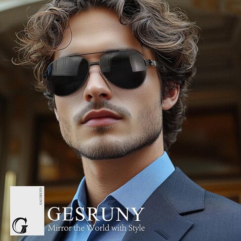 Polarized Aviator Sunglasses for Men Women- Fashion Shades Retro Sun Glasses Driving Fishing Golf UV Protection in Saudi Arabia