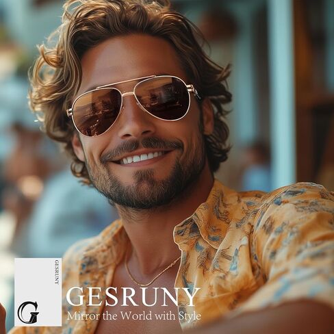 Polarized Aviator Sunglasses for Men Women- Fashion Shades Retro Sun Glasses Driving Fishing Golf UV Protection in Saudi Arabia