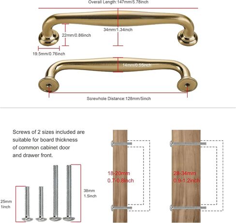 SAILING 10 Pack Cabinet Handles-5"/128mm Screw Spacing Champagne Bronze Furniture Hardware Handles for Kitchen Cabinets Bedroom Dresser Wardrobe Cabinet Pulls in Saudi Arabia