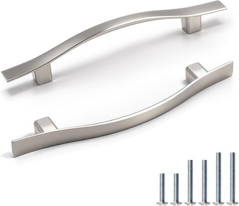 KNOBWELL 30 Pack 3 inch Cabinet Handles Brushed Nickel, Silver Drawer Pulls Vintage Cabinet Door Handles for Cupboard Vanity Closet, 4-3/4" Overall Length in Saudi Arabia