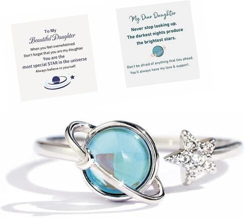 To My Dear Daughter Fidget Spinning Planet Ring Anxiety Relief Rotating You are the Most Special Star Ring Gift in Saudi Arabia