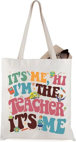 هدية المعلم WCGXKO إنها Me Hi I'm The Teacher It's Me حقيبة قماشية in Kuwait