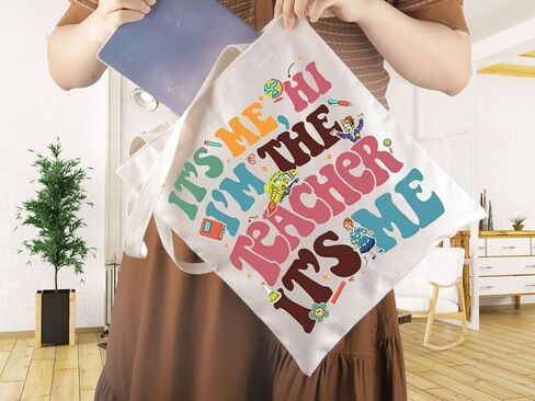 هدية المعلم WCGXKO إنها Me Hi I'm The Teacher It's Me حقيبة قماشية in Kuwait