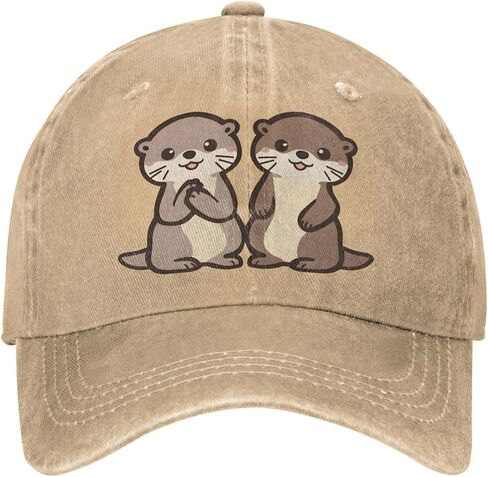 Baseball Cap Cute Otters Printed, Birthday Gift, One Size Fits Most in Kuwait