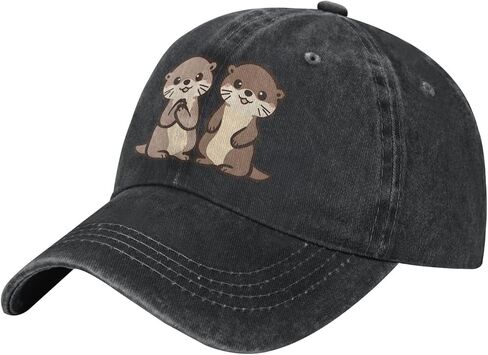 Baseball Cap Cute Otters Printed, Birthday Gift, One Size Fits Most in Kuwait