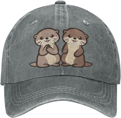 Baseball Cap Cute Otters Printed, Birthday Gift, One Size Fits Most in Kuwait