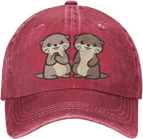 Baseball Cap Cute Otters Printed, Birthday Gift, One Size Fits Most in Kuwait