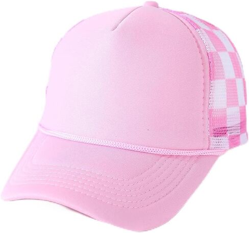 Mesh Checkered Print Baseball Cap for Men and Women, Trucker Hat in Kuwait