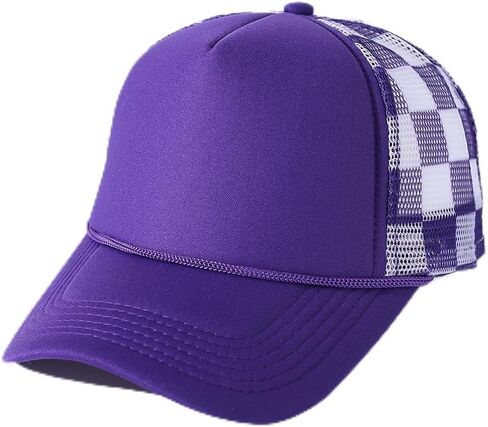 Mesh Checkered Print Baseball Cap for Men and Women, Trucker Hat in Kuwait