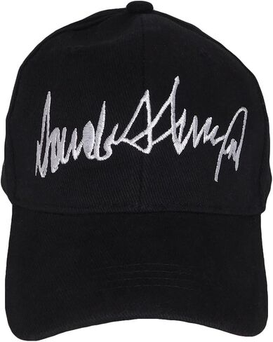Trade Winds Trump Signature 45-47 USA Flag Black Cotton Adjustable Embroidered Cap Hat in Kuwait
