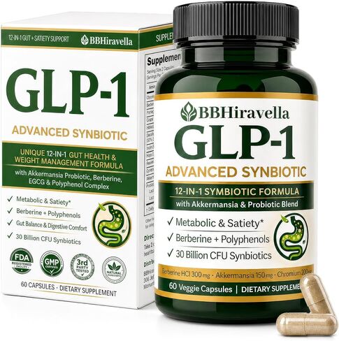 GLP‑1 Advanced Synbiotic – 12‑in-1 Formula with Akkermansia, Berberine & Polyphenols – Premium Daily Supplement – 60 Capsules in Saudi Arabia