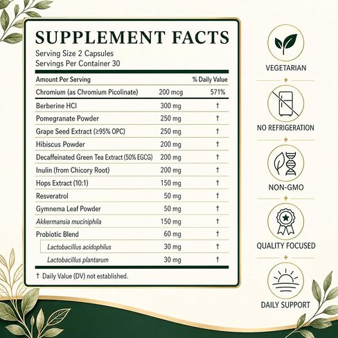 GLP‑1 Advanced Synbiotic – 12‑in-1 Formula with Akkermansia, Berberine & Polyphenols – Premium Daily Supplement – 60 Capsules in Saudi Arabia