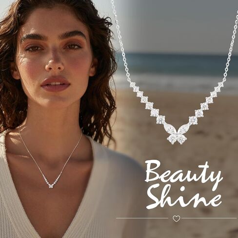 18 Stones Moissanite Butterfly Necklace for Woman,1.638CT Sterling Silver Necklace,Gift for Anniversary Birthday Christmas Valentine Jewelry Gifts for Mom Wife Girlfriend in Kuwait