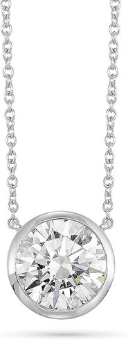IGI Certified 1/4 to 3 Carat Lab Grown Diamond Round Solitaire Pendant Necklace for Women in 14K Gold (D-E-F/G-H, VS1-VS2, 0.25 to 3.00 cttw) 16 to 18 Inch Adjustable Chain Lobster Claw in Saudi Arabia