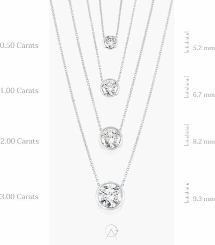 IGI Certified 1/4 to 3 Carat Lab Grown Diamond Round Solitaire Pendant Necklace for Women in 14K Gold (D-E-F/G-H, VS1-VS2, 0.25 to 3.00 cttw) 16 to 18 Inch Adjustable Chain Lobster Claw in Saudi Arabia