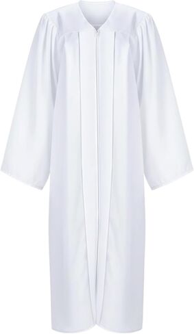 Toulite 1 Pack Unisex Matte Choir Robe for Church White Baptism Robes Graduation Gown Confirmation Costume Pastor Robe in Saudi Arabia