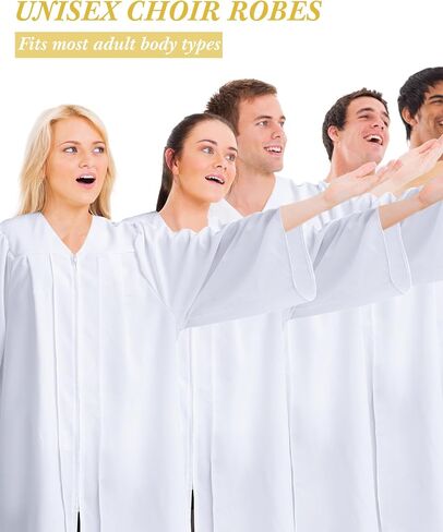 Toulite 1 Pack Unisex Matte Choir Robe for Church White Baptism Robes Graduation Gown Confirmation Costume Pastor Robe in Saudi Arabia