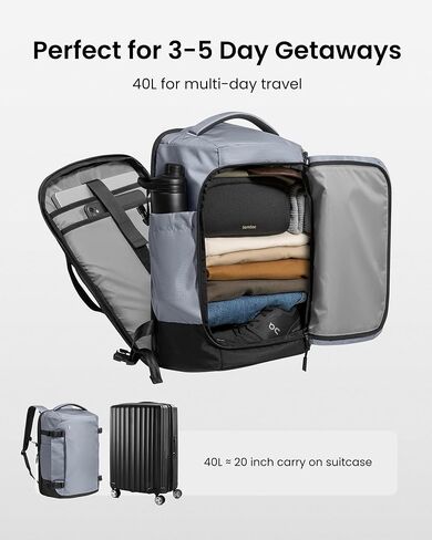 tomtoc Travel Backpack 40L and 3 Set Packing Cubes for Travel Essentials in Saudi Arabia