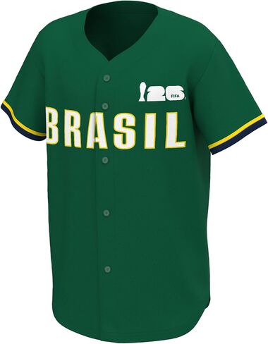 Outerstuff FIFA World Cup 2026 Mens Short Sleeve Button Front Baseball Jersey in Saudi Arabia