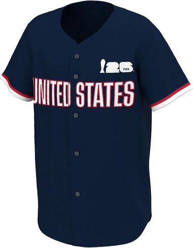 Outerstuff FIFA World Cup 2026 Mens Short Sleeve Button Front Baseball Jersey in Saudi Arabia