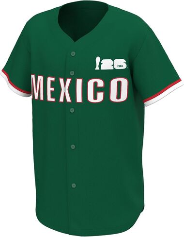 Outerstuff FIFA World Cup 2026 Mens Short Sleeve Button Front Baseball Jersey in Saudi Arabia