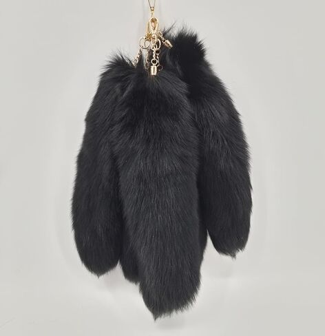 Fluffy Faux Fox Tail Fur Keychain Wolf Therian Tail Keyring Halloween Cosplay Party Costume in Saudi Arabia