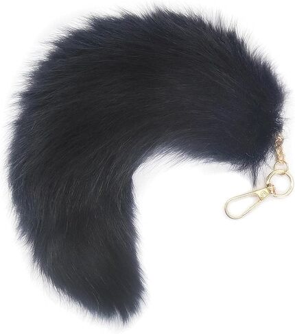 Fluffy Faux Fox Tail Fur Keychain Wolf Therian Tail Keyring Halloween Cosplay Party Costume in Saudi Arabia
