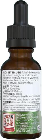 Dr. Green Mom D-Congest Kids - Organic Kids Sinus Support Drops | Drug-Free Herbal Supplement for Children's Stuffy Nose, Nasal & Respiratory Health | USDA Organic, Non-GMO in Saudi Arabia