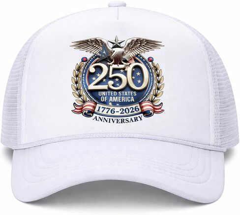USA 250th Anniversary Hat 1776-2026 – Patriotic Eagle Trucker Cap – America 250 Years Independence Hat – Mesh Snapback Fourth of July Cap for Men Women Multicolor in Kuwait
