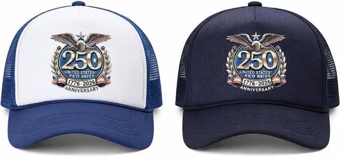 USA 250th Anniversary Hat 1776-2026 – Patriotic Eagle Trucker Cap – America 250 Years Independence Hat – Mesh Snapback Fourth of July Cap for Men Women Multicolor in Kuwait