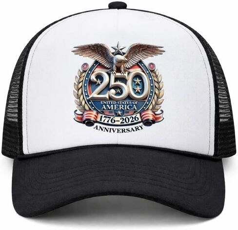 USA 250th Anniversary Hat 1776-2026 – Patriotic Eagle Trucker Cap – America 250 Years Independence Hat – Mesh Snapback Fourth of July Cap for Men Women Multicolor in Kuwait