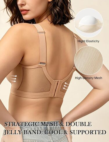 REALWILL Jelly Bra with W-Flocking Support, Wireless Plunge Seamless Bra Top, Mesh Rhinestone Outwear Bra in Saudi Arabia