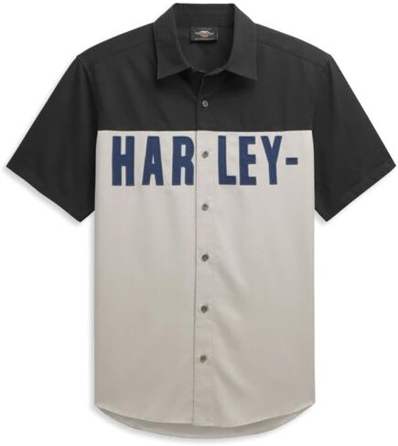 Harley-Davidson Men's Block Letter Colorblock Shirt, Slim Fit - 96332-21VH in Kuwait