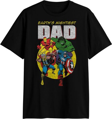 Marvel Avengers Mightiest Dad Hulk Captain America Graphic Adult T-Shirt in Kuwait