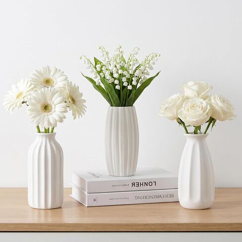Kimdio White Ceramic Bud Vase for Table Decor, 12pcs Small Pottery Vases for Flowers Mini Ceramic Vases for Pampas Grass Vase Bulk for Wedding Dining Room Christmas Home in Saudi Arabia
