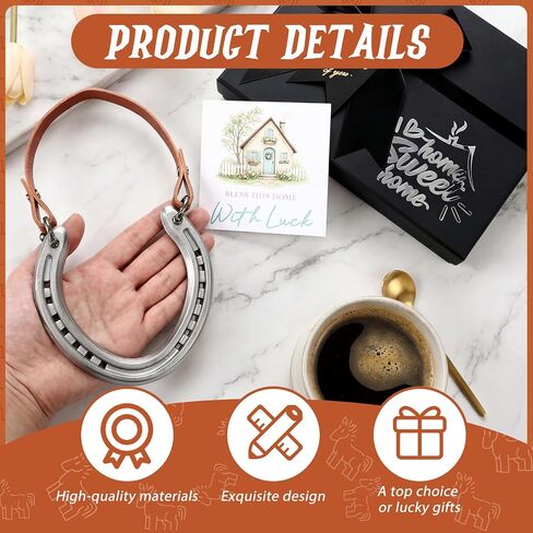 مجموعات هدايا ديكور الحائط من Yerliker Lucky Horseshoe، زينة حدوة حصان ريفية، هدية الترحيب بالمنزل الجديد لعيد الميلاد والتخرج وحفلات الزفاف الغربية in Kuwait