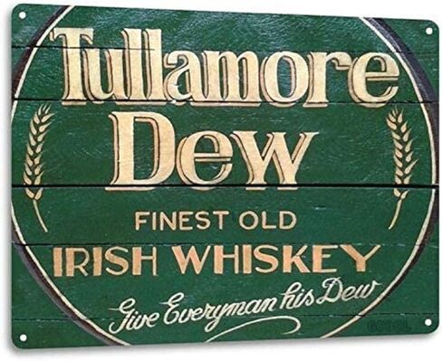 Tin Sign For Tullamore Dew Irish Whiskey Logo Retro Wall Decor Bar Man Cave Metal Sign 8x12in in Saudi Arabia