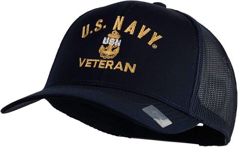 USN Veteran Embroidered Solid Cotton Twill Mesh Prostyle Cap in Kuwait
