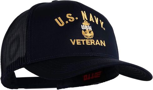 USN Veteran Embroidered Solid Cotton Twill Mesh Prostyle Cap in Kuwait