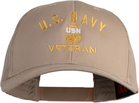 USN Veteran Embroidered Solid Cotton Twill Mesh Prostyle Cap in Kuwait