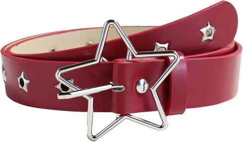 FEOYA Belts for Women Punk Leather Star Stud Metal Buckle Waist Belt Ladies Vintage Gothic Y2K Belt for Trendy Cosplay in Kuwait