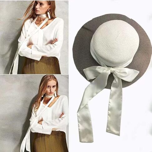 Sash Belt for Dress Women Hair Ribbon Scarf Long Skinny Satin Belt Sash Solid Necktie Neck Scarf Handbag Wrap ZWJ01 in Saudi Arabia