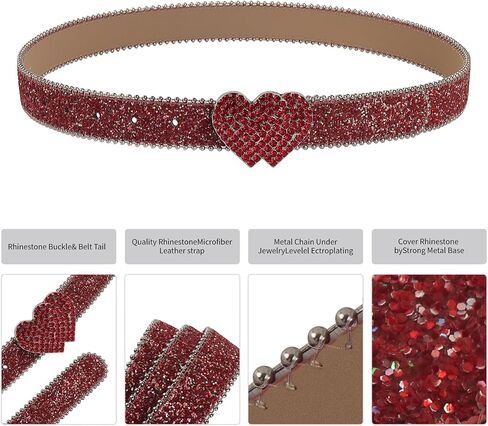 Glitter Western Belt for Women Rhinestone Belts Cowgirl Style Bling Bling Diamond Belts Y2K Sparkly Belt for Jeans in Saudi Arabia
