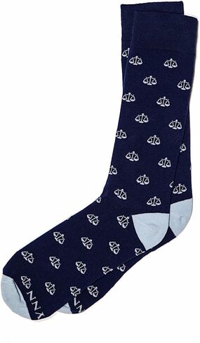 Men's Designer Navy Blue Legal Scales of Justice Lawyer Law Novelty Dress Socks in Kuwait